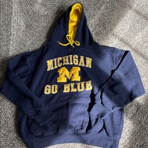 Colosseum Navy and Yellow Michigan Hoodie